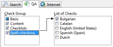 Spell-checking check group